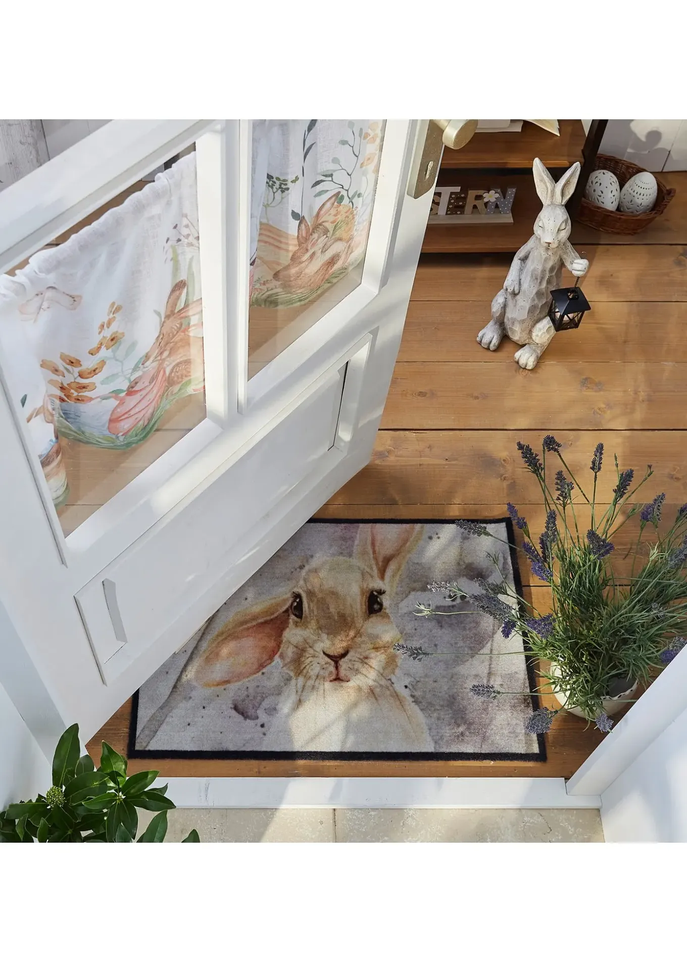 Paillasson lavable à motif lapin