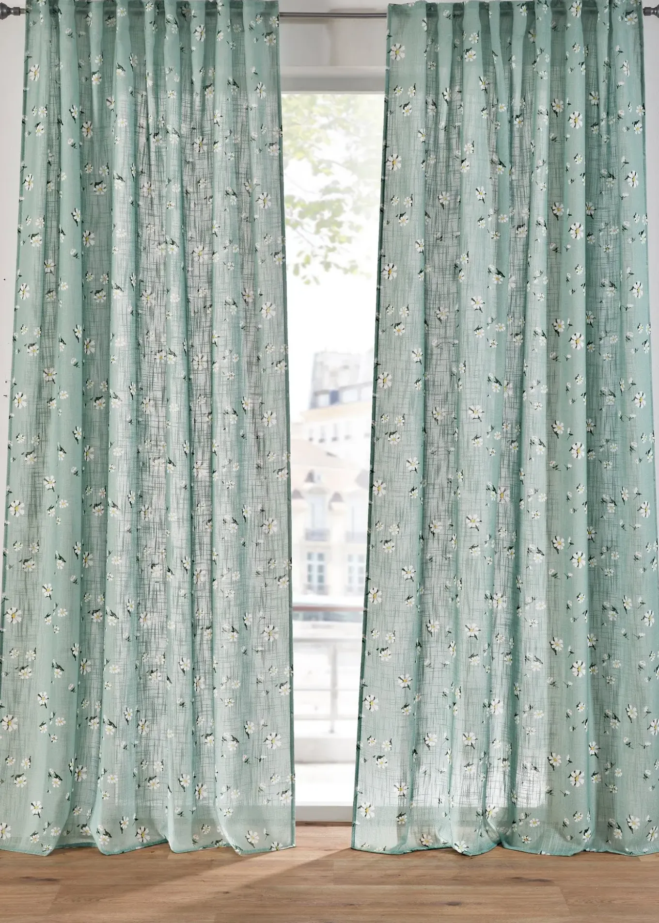 Panneau (1 pce.) à motif floral contenant du polyester recyclé