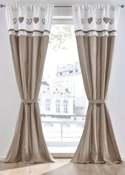 Panneau coton avec embrasse (1 pce.)