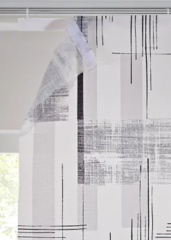 Panneau coulissant en voilage motif graphique (1 pce.)