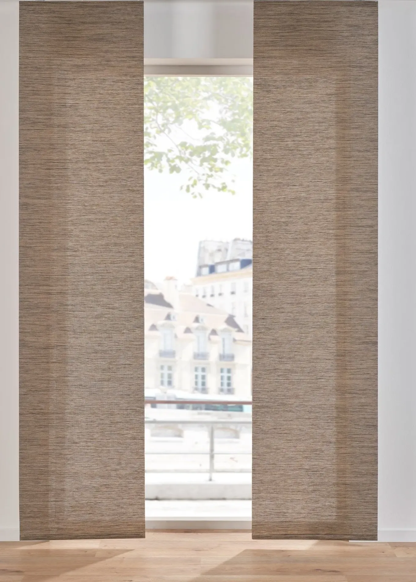 Panneau coulissant en voilage aspect bambou (1 pce)