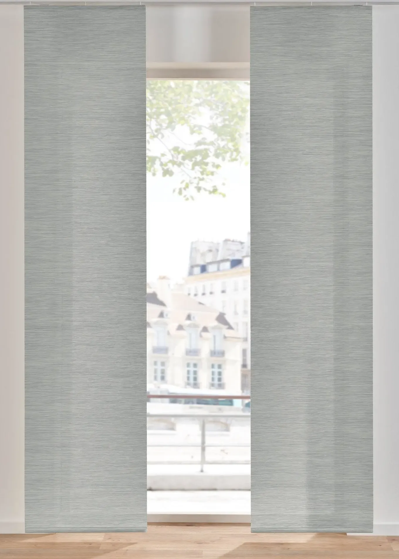 Panneau coulissant en voilage aspect bambou (1 pce)