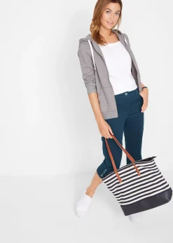 Pantacourt en coton avec taille élastique et boutons