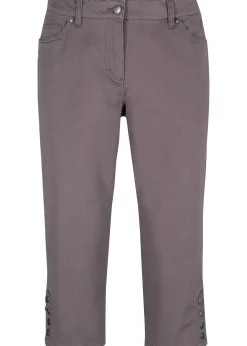 Pantacourt en coton avec taille élastique et boutons