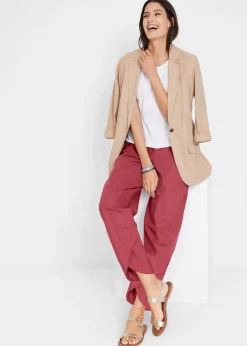 Pantalon 3/4 aérien en lin mélangé