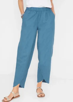 Pantalon 3/4 aérien en lin mélangé