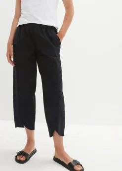 Pantalon 3/4 aérien en lin mélangé