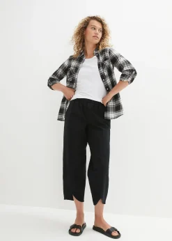 Pantalon 3/4 aérien en lin mélangé