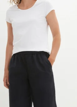 Pantalon 3/4 aérien en lin mélangé