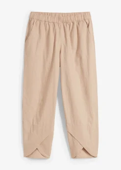 Pantalon 3/4 aérien en lin mélangé