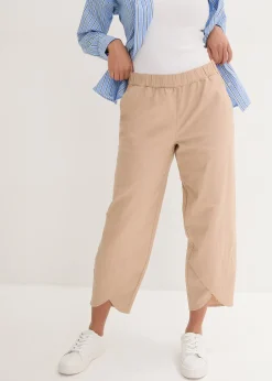 Pantalon 3/4 aérien en lin mélangé