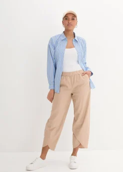 Pantalon 3/4 aérien en lin mélangé