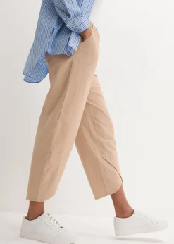 Pantalon 3/4 aérien en lin mélangé