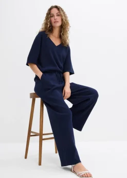 Pantalon 100% coton texturé
