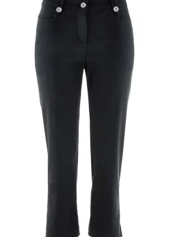 Pantalon 7/8 en bengaline avec taille élastiquée