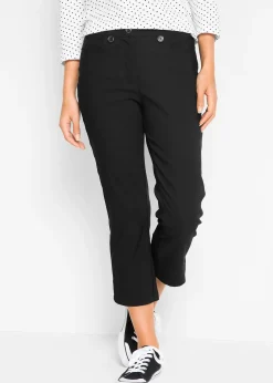 Pantalon 7/8 en bengaline avec taille élastiquée