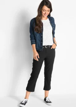 Pantalon 7/8 en bengaline avec taille élastiquée