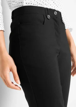 Pantalon 7/8 en bengaline avec taille élastiquée