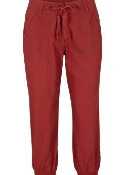 Pantalon 3/4 en lin et coton