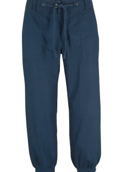 Pantalon 3/4 en lin et coton