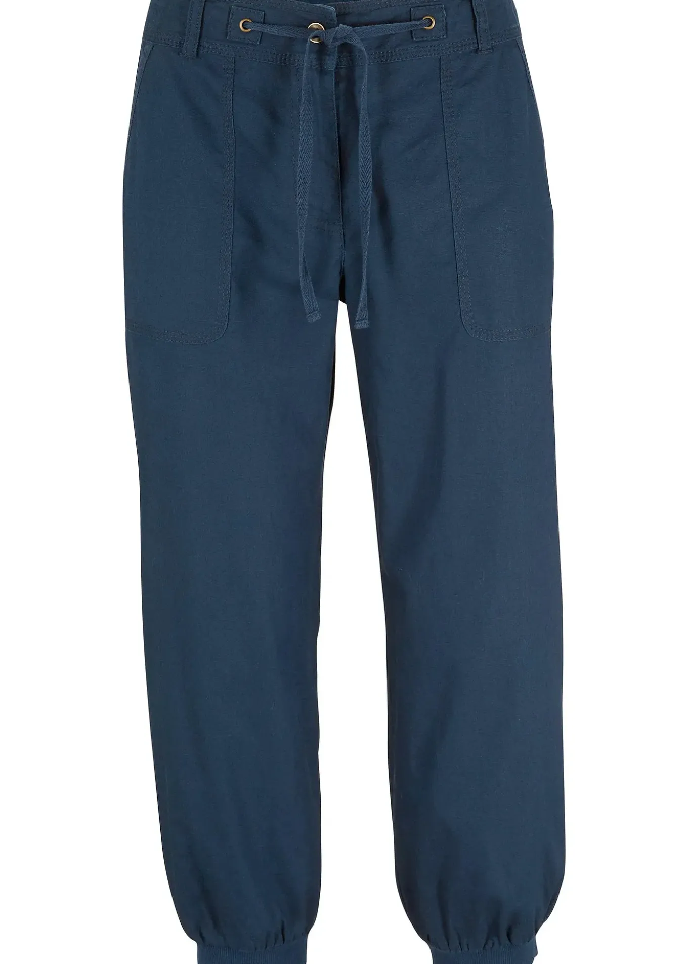 Pantalon 3/4 en lin et coton