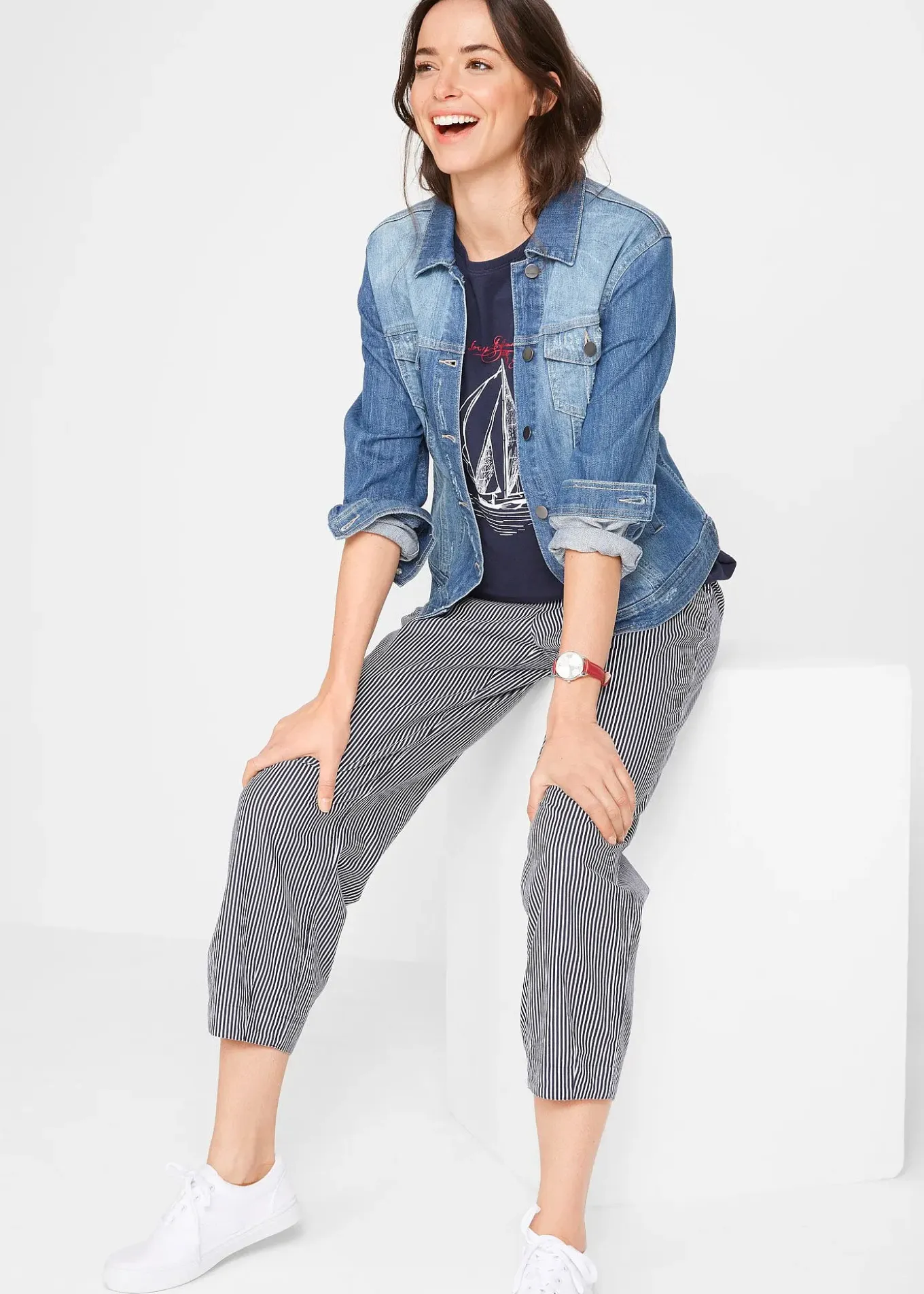 Pantalon 7/8 en lin mélangé