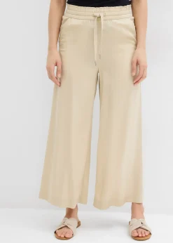 Pantalon 7/8 en Lyocell à taille élastiquée