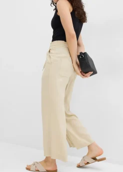 Pantalon 7/8 en Lyocell à taille élastiquée