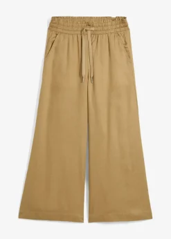 Pantalon 7/8 en Lyocell à taille élastiquée