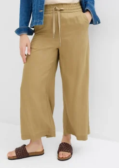 Pantalon 7/8 en Lyocell à taille élastiquée