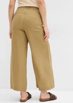 Pantalon 7/8 en Lyocell à taille élastiquée