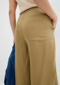 Pantalon 7/8 en Lyocell à taille élastiquée