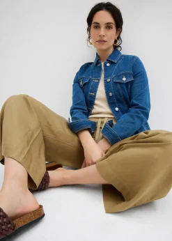 Pantalon 7/8 en Lyocell à taille élastiquée