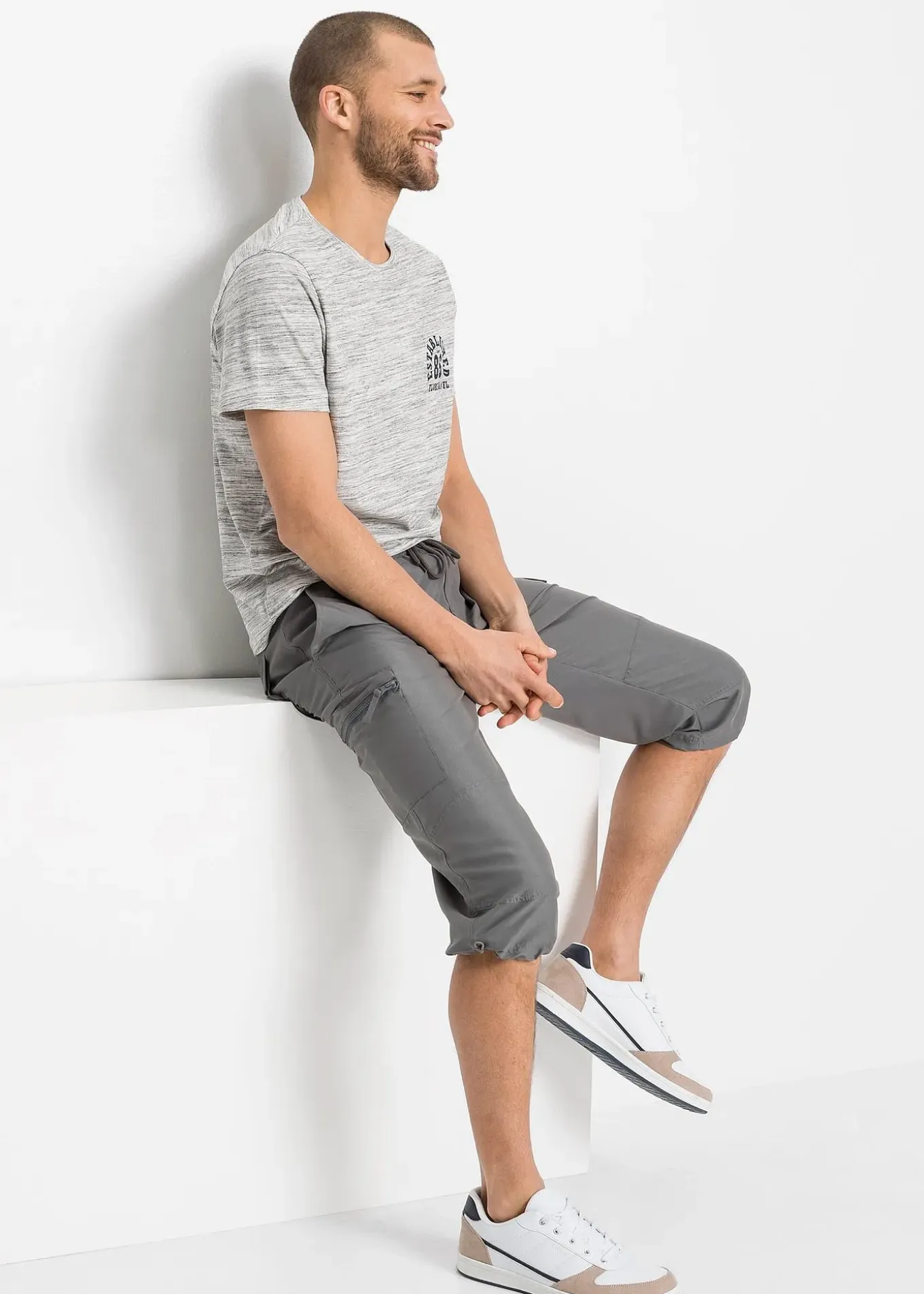 Pantalon 3/4 en microfibre, regular