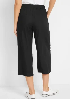 Pantalon 3/4 en viscose avec taille élastiquée