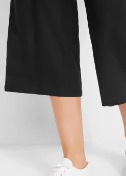 Pantalon 3/4 en viscose avec taille élastiquée