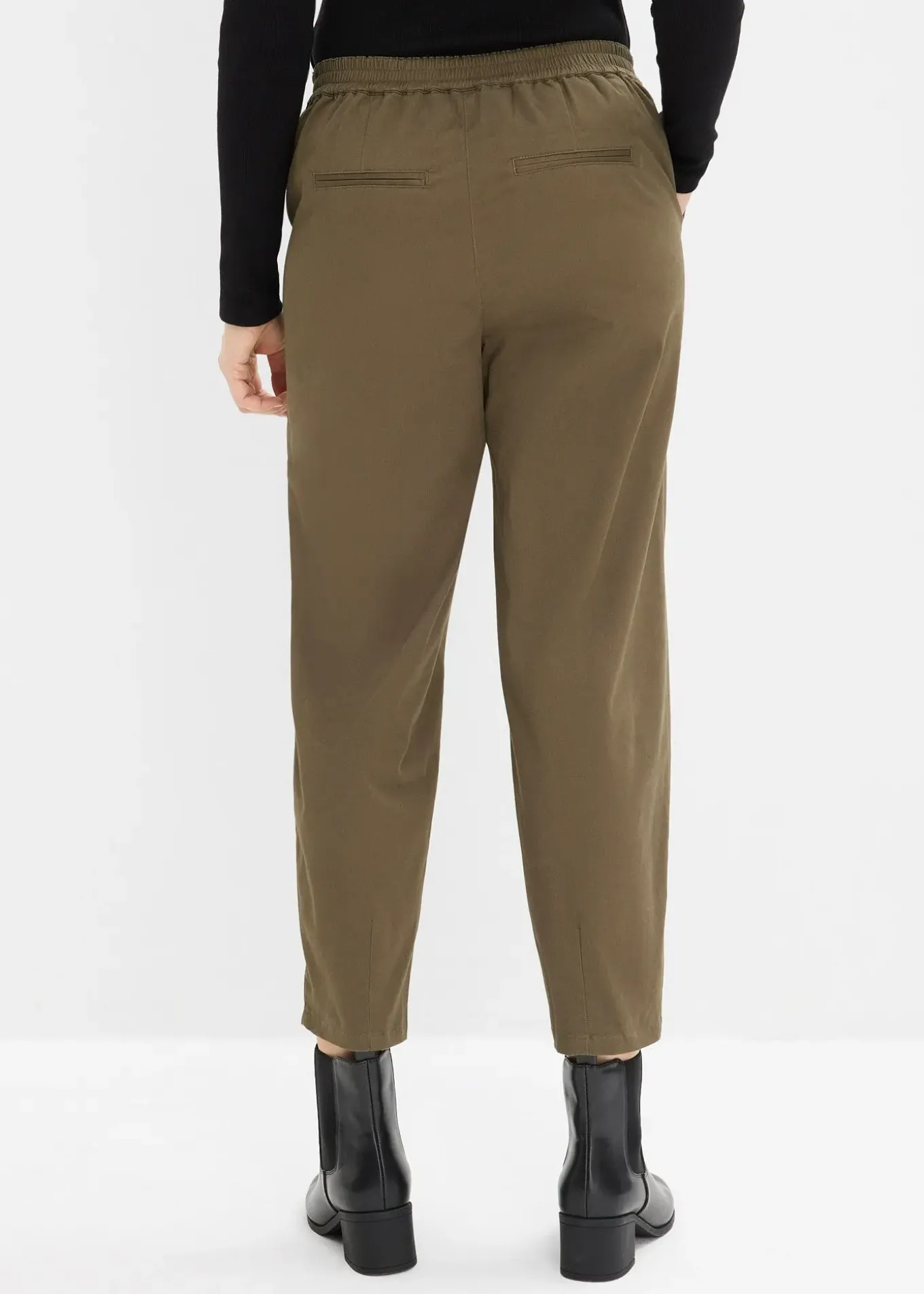 Pantalon à enfiler en coton élastiqué