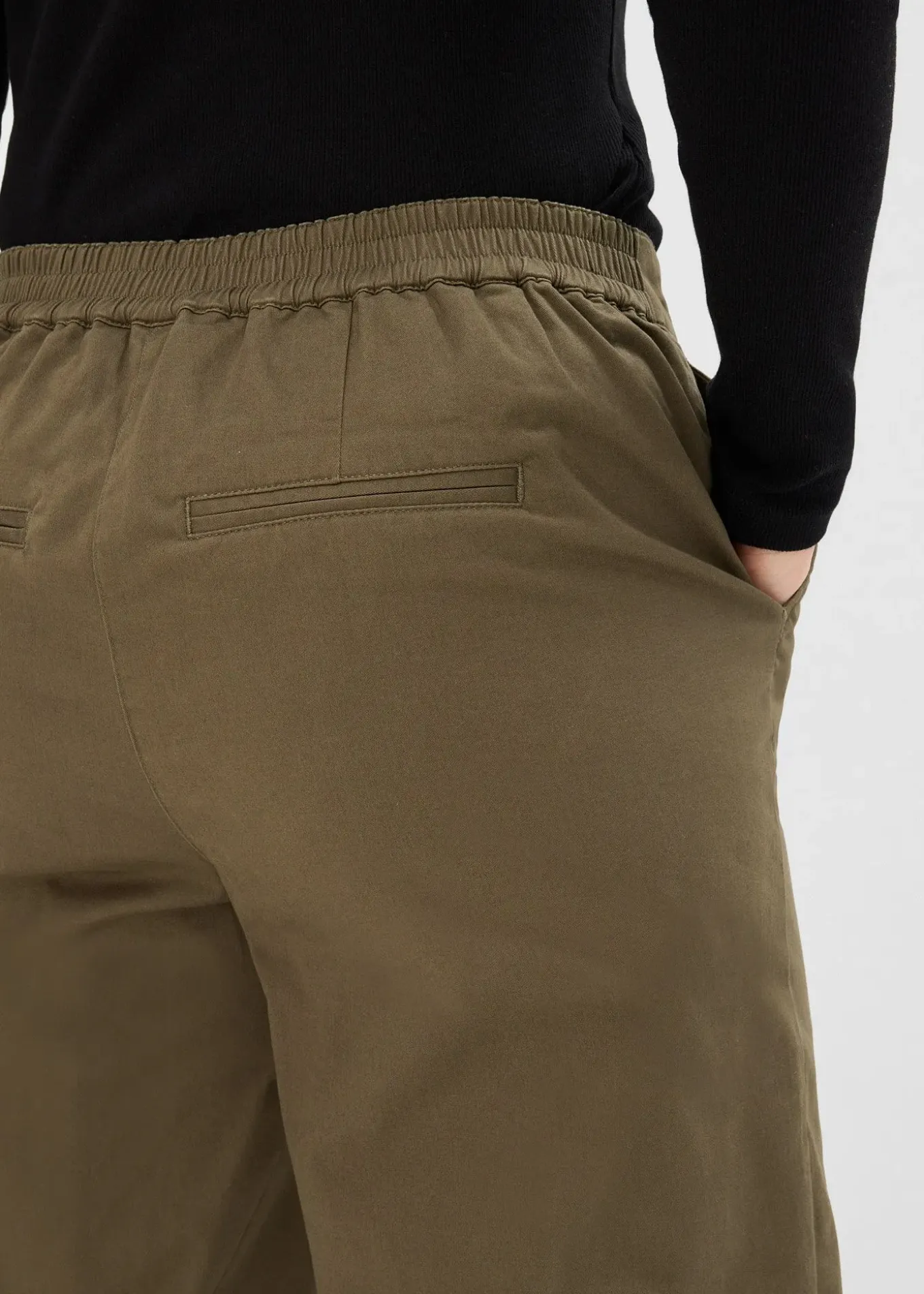 Pantalon à enfiler en coton élastiqué