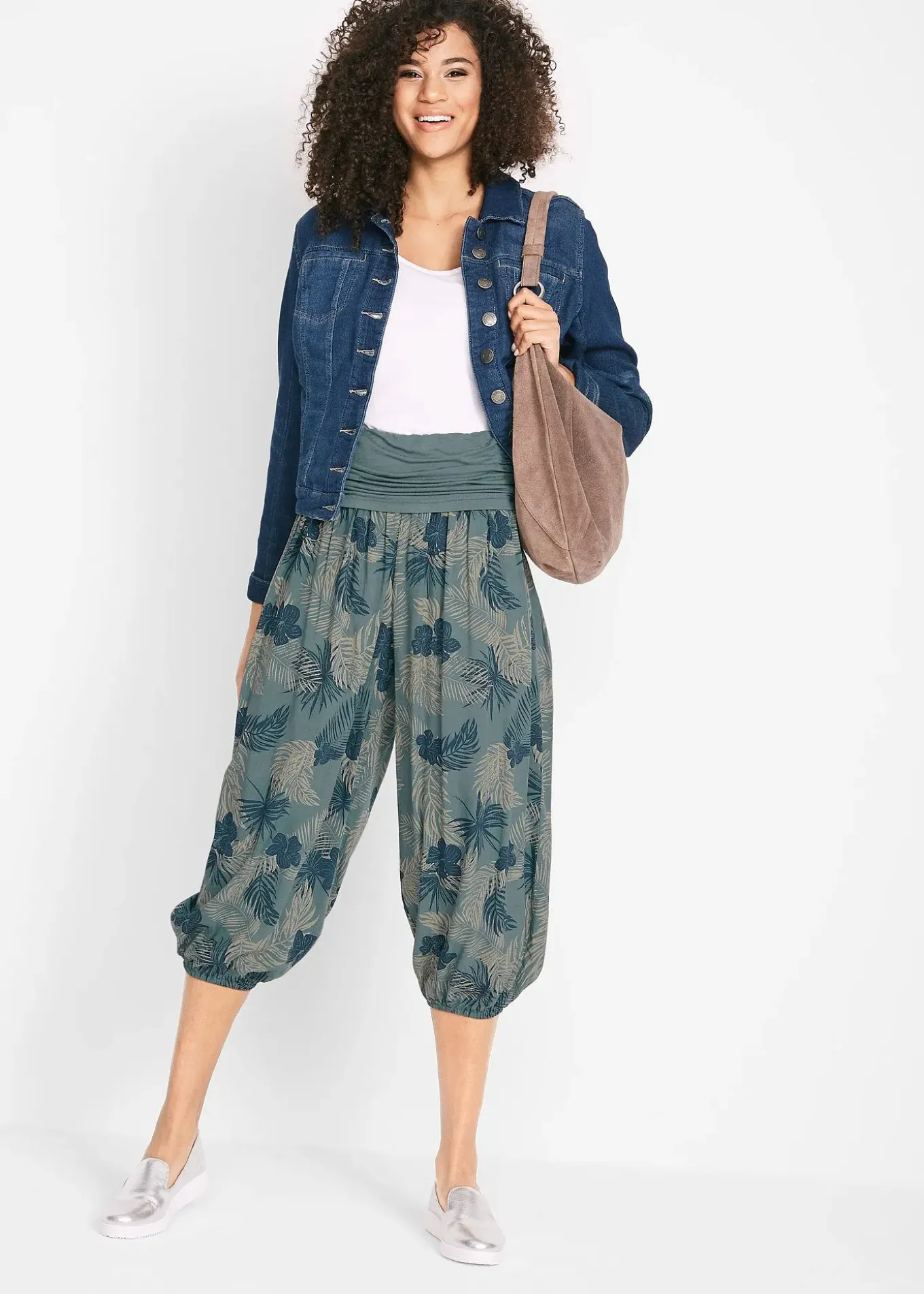 Pantalon 3/4 fluide en viscose extensible