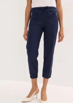 Pantalon 7/8 léger en lin et coton