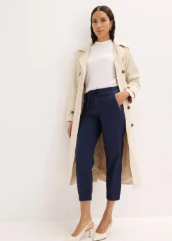 Pantalon 7/8 léger en lin et coton