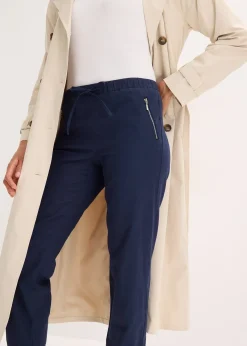 Pantalon 7/8 léger en lin et coton