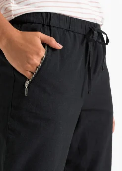 Pantalon 7/8 léger en lin et coton