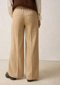 Pantalon à motif chevrons, laine majoritaire