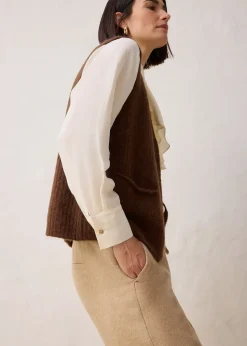 Pantalon à motif chevrons, laine majoritaire