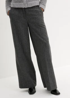 Pantalon à motif chevrons, laine majoritaire