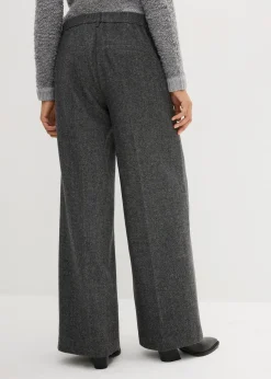 Pantalon à motif chevrons, laine majoritaire