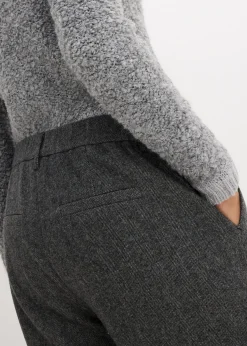 Pantalon à motif chevrons, laine majoritaire