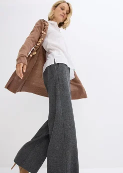 Pantalon à motif chevrons, laine majoritaire