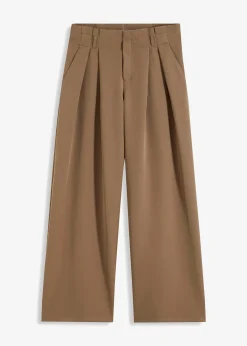 Pantalon à pinces avec taille élastiquée